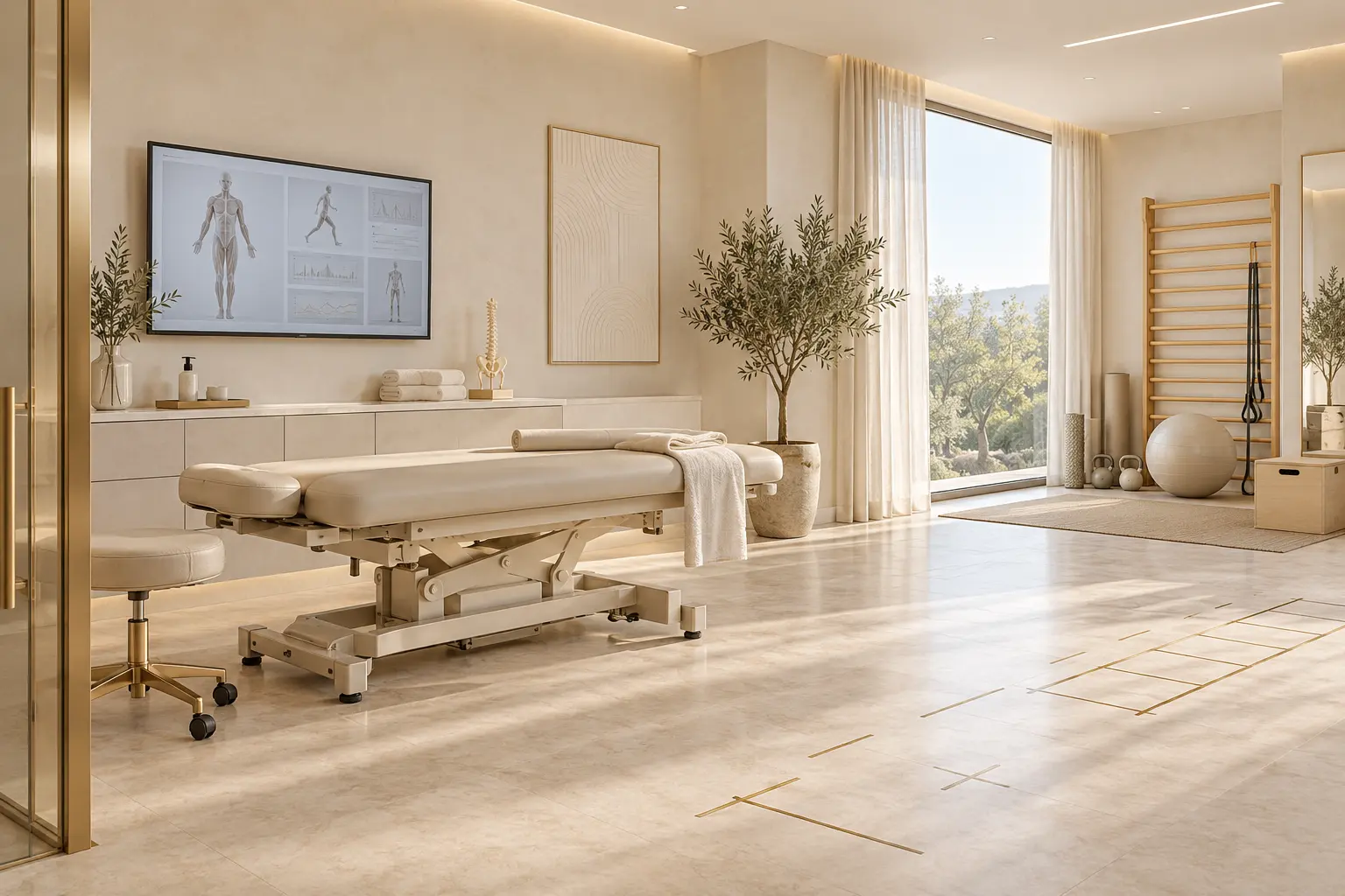 Visualización conceptual de una sala de fisioterapia de TRASCEND